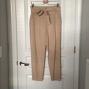 Linen Dress Pants with Waist Tie
